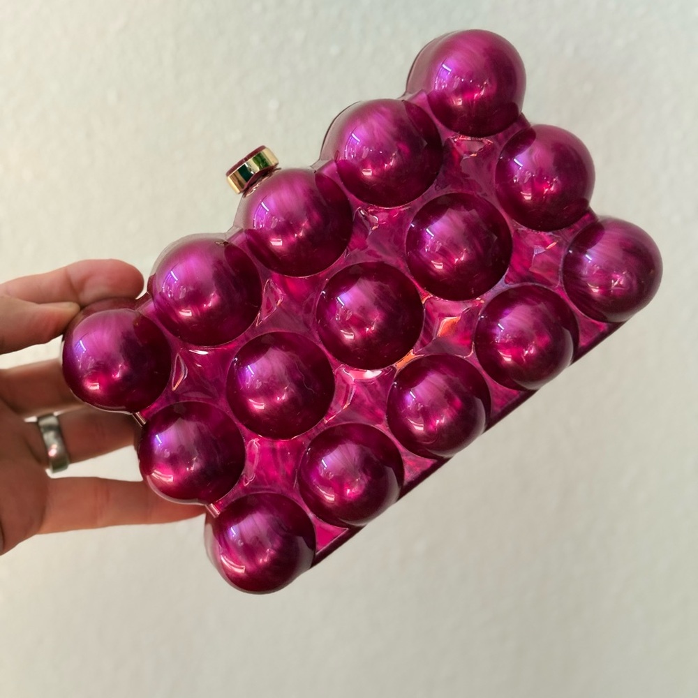 Pink Acrylic Bubble Clutch